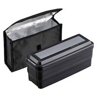 オーエスケー お弁当箱 メタリックスタイル 850ml 2段 保冷ケース付き ブラック ※2個以上から注文可能(販売価格は1個単位の価格)