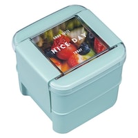 岩崎工業 お弁当箱 イージーケアランチスクエア2段 680ml ミント ※2個以上から注文可能(販売価格は1個単位の価格)