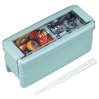 岩崎工業 お弁当箱 イージーケアランチボックス2段 680ml ミント ※2個以上から注文可能(販売価格は1個単位の価格)