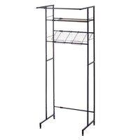 平安伸銅 ランドリーラック 洗濯機ラック バスケット台付き ブラック