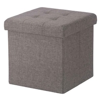 不二貿易 スツール 座面高30.5cm 収納 折りたたみ チャコール ※2個以上から注文可能(販売価格は1個単位の価格)