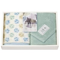 タオル ギフト 綿雪のようなタオル フェイスタオル2枚 セット ブルー×グリーン ※2個以上から注文可能(販売価格は1個単位の価格)