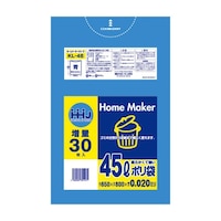 ハウスホールド ゴミ袋 45L 80×65cm 厚さ0.02mm 30枚入 青 KL46 ※6個以上から注文可能(販売価格は1個単位の価格)
