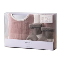 ウェーブ ギフトセット ソックスギフトBOX やさしいガーゼ 出産祝い ピンク