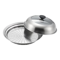 EAトCO フライパン用蒸し器 24から26cm用 ガラス蓋付き 日本製