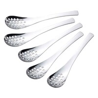 下村企販 レンゲスプーン 穴あき 18cm ステンレス 5本組 ※2個以上から注文可能(販売価格は1個単位の価格)