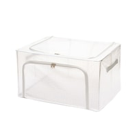 東洋ケース 収納ボックス 折りたたみ つみつみボックス M 幅50×奥行40×高さ28cm クリア ※2個以上から注文可能(販売価格は1個単位の価格)