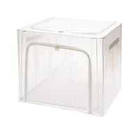 東洋ケース 収納ボックス 折りたたみ つみつみボックス L 幅50×奥行40×高さ42cm クリア ※2個以上から注文可能(販売価格は1個単位の価格)