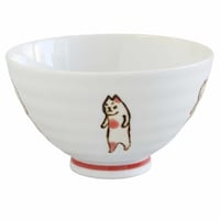 ワールド・クリエイト 飯碗 11.5cm たち猫 藍花 陶器 波佐見焼 赤 ※3個以上から注文可能(販売価格は1個単位の価格)