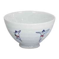 ワールド・クリエイト 飯碗 11.5cm おすもう 藍花 磁器 波佐見焼 赤 ※3個以上から注文可能(販売価格は1個単位の価格)