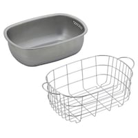 下村企販 水切りラック ステンレスの水切りかご付き洗い桶