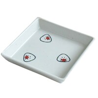 逸品社 角皿 12cm ぎゅっとおにぎりさん 陶磁器 波佐見焼 梅 ※2個以上から注文可能(販売価格は1個単位の価格)