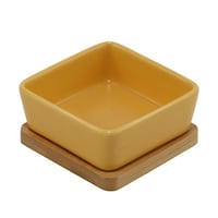 ルークラン フードボウル ループ ディッシュ ピッコロ 陶器 犬 猫 ペット イエロー ※3個以上から注文可能(販売価格は1個単位の価格)