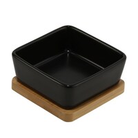 ルークラン フードボウル ループ ディッシュ ピッコロ 陶器 犬 猫 ペット ブラック ※3個以上から注文可能(販売価格は1個単位の価格)