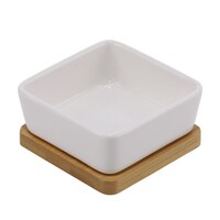 ルークラン フードボウル ループ ディッシュ ピッコロ 陶器 犬 猫 ペット ホワイト ※3個以上から注文可能(販売価格は1個単位の価格)