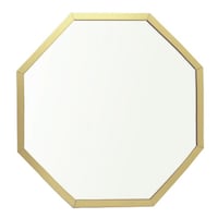 スタンド&ウォールミラー 八角形ミラー Mサイズ 28×28cm オクタム ゴールド ※2個以上から注文可能(販売価格は1個単位の価格)