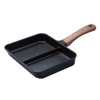 シービージャパン フライパン 仕切り付き IH対応 copan 二品同時に作れるフライパン ブラック