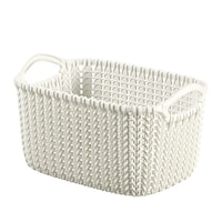 バスケット スクエアバスケット CURVER ニット ランドリーボックス 3L ホワイト ※3個以上から注文可能(販売価格は1個単位の価格)