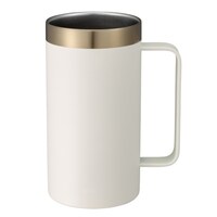 シービージャパン ビールジョッキ 500ml 喉越しを楽しむジョッキ 保冷 真空二重構造 ステンレス ホワイト ※2個以上から注文可能(販売価格は1個単位の価格)