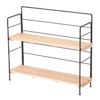 不二貿易 調味料ラック ウッドミニシェルフ ワイド ブラック ※2個以上から注文可能(販売価格は1個単位の価格)