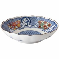 ミヤザキ食器 深皿 21cm プレート 藍染小紋 磁器 花小紋 ※3個以上から注文可能(販売価格は1個単位の価格)