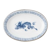 ミヤザキ食器 餃子皿 19.5cm レトロ中華 磁器 青 ※3個以上から注文可能(販売価格は1個単位の価格)