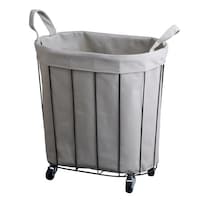 アビテ バスケット ワイヤーファブリック オーバルカート キャスター付き かご グレー