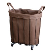 アビテ バスケット ワイヤーファブリック オーバルカート キャスター付き かご ブラウン