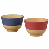 カノー 茶碗 330ml やさしい彩り 抗菌 汁椀 2個入 るり×あかね ※2個以上から注文可能(販売価格は1個単位の価格)