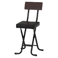 不二貿易 折りたたみ椅子 座面高47cm 背もたれ付 厚座タイプ ノエル ブラック