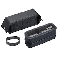 岩崎工業 弁当箱 890ml イージーケアランチボックス3WAYスリム(バック付) ダークグレー ※2個以上から注文可能(販売価格は1個単位の価格)