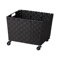 ちどり産業 収納ボックス PPバスケット キャスター付き 荷物置き 幅40×奥行35×高さ26.5cm ダークブラウン ※2個以上から注文可能(販売価格は1個単位の価格)