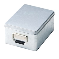 ちどり産業 収納ボックス トタン収納 クォーター ブリキ ふた付き 幅19×奥行26.5×高さ12cm ※3個以上から注文可能(販売価格は1個単位の価格)