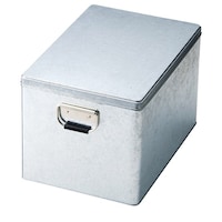 ちどり産業 収納ボックス トタン収納 フル ブリキ ふた付き 幅26×奥行38.5×高さ24cm ※2個以上から注文可能(販売価格は1個単位の価格)