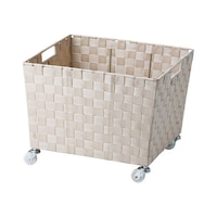 ちどり産業 収納ボックス PPバスケット キャスター付き 荷物置き 幅40×奥行35×高さ26.5cm ベージュ ※2個以上から注文可能(販売価格は1個単位の価格)