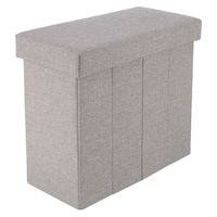 不二貿易 収納スツール スリムタイプ テーブルにもなる収納スツール グレー ※2個以上から注文可能(販売価格は1個単位の価格)