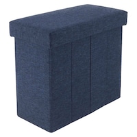 不二貿易 収納スツール スリムタイプ テーブルにもなる収納スツール ネイビー ※2個以上から注文可能(販売価格は1個単位の価格)
