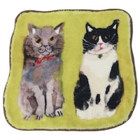 クレエ アトリエKOTETSU チェアパッド ブレーメン ネコ ネコ×グリーン ※2個以上から注文可能(販売価格は1個単位の価格)