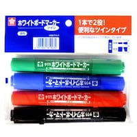サクラクレパス ホワイトボードマーカーツイン4色セット ※5個以上から注文可能(販売価格は1個単位の価格)