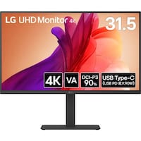 LG 31.5インチ ワイド液晶ディスプレイ(3840x2160/VA/アンチグレア/HDMIx2/DP/TypeC(PD90W)/スピーカー/スイベル/高さ調整/ピボット/3年保証)