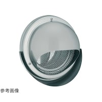 バクマ工業 丸型フードメッシュ水切り付換気口 防火ダンバー付 シルバーメタリックライト