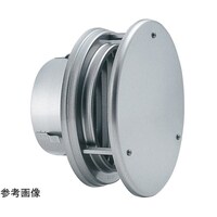 バクマ工業 丸型防風板付縦ガラリ換気口 防火ダンパー付 シルバーメタリックライト