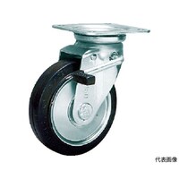 シシク スタンダードプレスキャスター ゴム車輪 自在ストッパー付 75径 WJB75 WJB75 1個