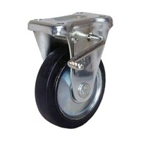 シシク スタンダードプレスキャスター ゴム車輪 固定ストッパー付 75径 WKB75 WKB75 1個