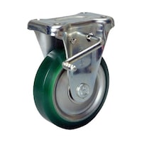 シシク スタンダードプレスキャスター ウレタン車輪 固定ストッパー付 75径 UWKB75 UWKB75 1個