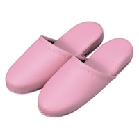 オーミケンシ 抗菌レザー調スリッパ つま先あり ピンク 10足入 36054 36054 1パック