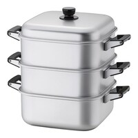 アカオアルミ アルマイト角型蒸器 30cm 二重 62643988 1個