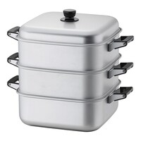 アカオアルミ アルマイト角型蒸器 33cm 二重 62643990 1個