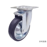 ユーエイキャスター PMS型キャスター 自在車プレート式 径150mm ゴム車輪(鋼板ホイル) PMS150WB PMS150WB 1個