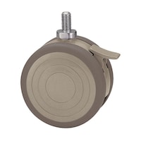 東海 双輪キャスター φ100 固定ストッパー付 ネジ式 TEA100KN12SL22 TEA100KN12SL22 1個